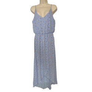 Francescas Floral Blue Sleeveless Midi Dress M 100% Polyester USA Cottagecore
